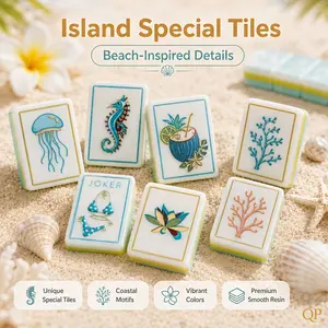 Shiny Striped Border Sea Glass Domino-Shape Acrylic American Mahjong Tiles, Indoor Home Leisure Game, Ideal Party Gift