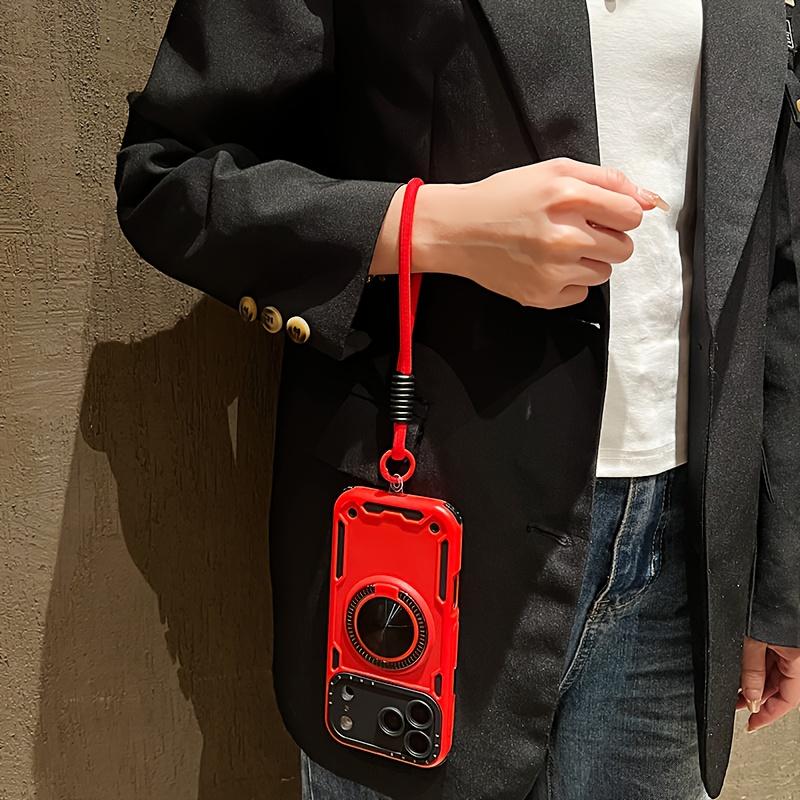 Phone Case: Three-in-one Shockproof and Anti-slip Stand Phone Case with Lanyard, Suitable for iPhone 15/15 Pro Max/16/16 Pro/16 Pro Max/16 Plus/17/17 Pro/17 Air/17 Pro Max. Detachable with a Lanyard for Hand Carrying, Rotatable Stand