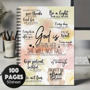 An Inspirational Christian Spiral Notebook-'God Is Her Help, She Will Not Die' Bible Scripture Diary, A Perfect Religious Gift, Suitable for Women, School, Work or Daily Inspirational Use.