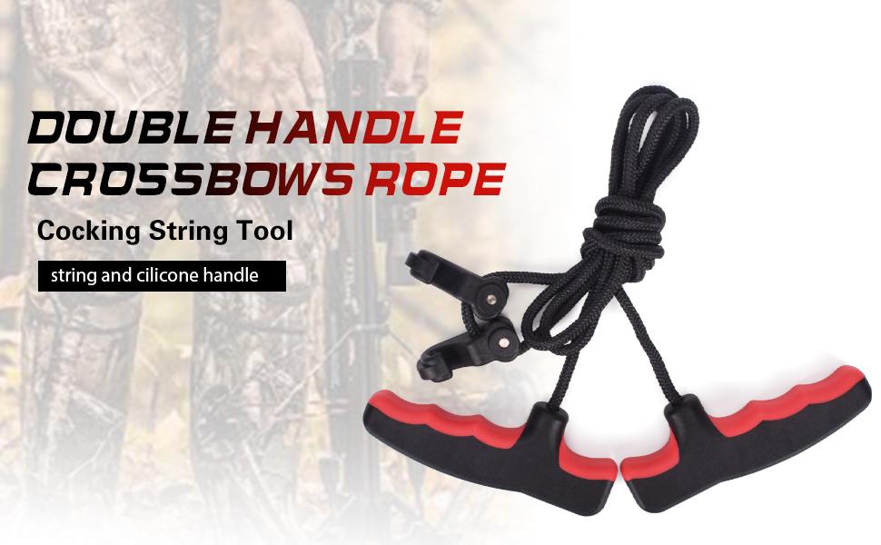 Elong Crossbow Cocking Device Double Handle Crossbows Rope Cocker Aid Cocking String Tool for Hunting-Works with All Crossbows