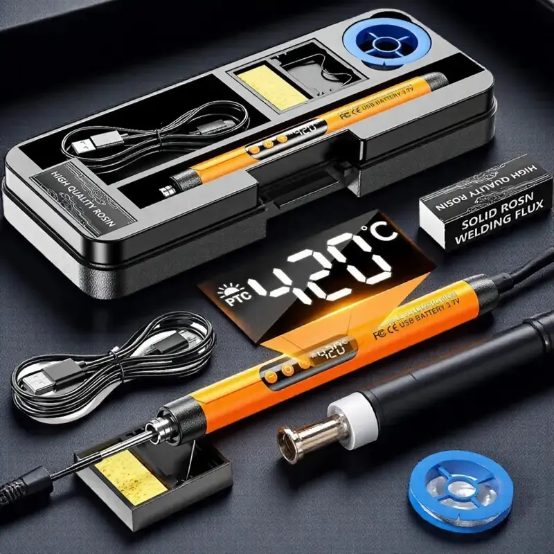 2026 New Model,Portable Mini Digital USB Rechargeable Soldering Iron Set with Three Temperature Settings, Suitable for Home Appliance Repair And DIY Projects, Featuring a Low Voltage 8W Charging Soldering Pen for Manual Welding, Tool Kit