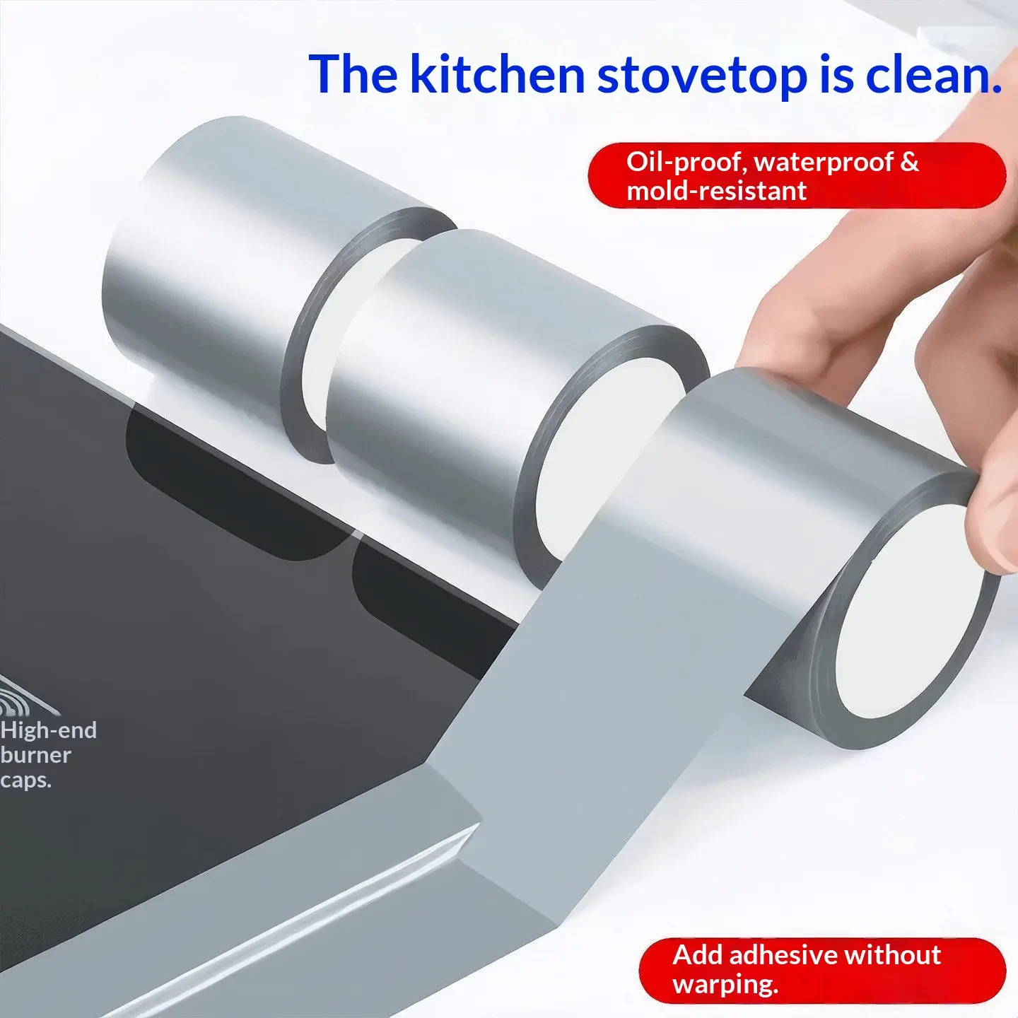 Beautiful seam sticker, kitchen sink waterproof sticker, stove, high temperature resistant aluminum foil tape, pool water retaining edge banding, sealing and mildew-proof