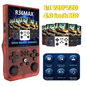 R36Max handheld game console, mini portable retro game console, 4.0-inch IPS video game player, 64GB TF card, installed 18000+games
