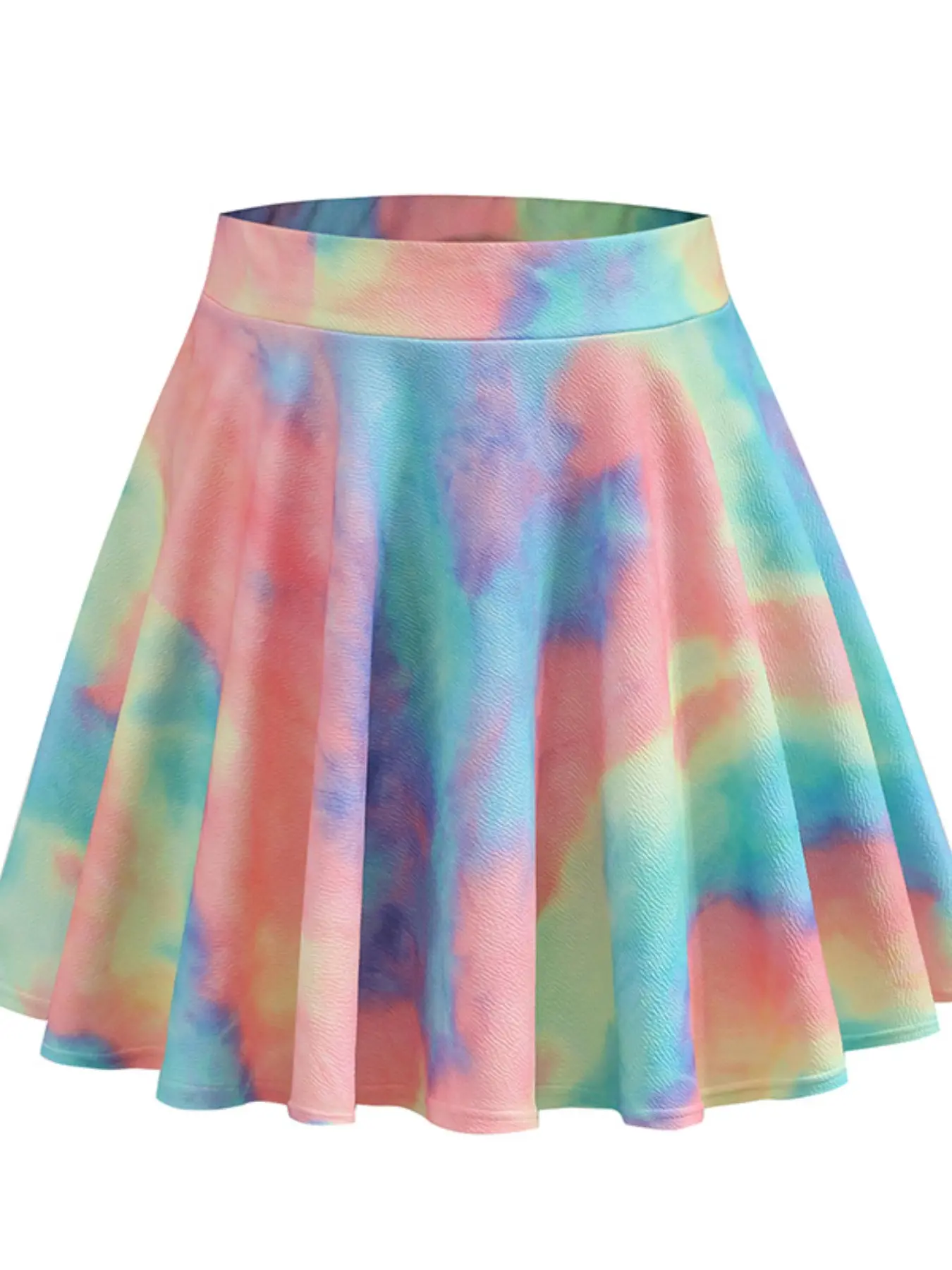 Colorful Tie-Dye Elastic Waist Skirt, Ice Skate Short Skirt, Ultra-Short Half Skirt, Stylish and Trendy Fashion Accessory