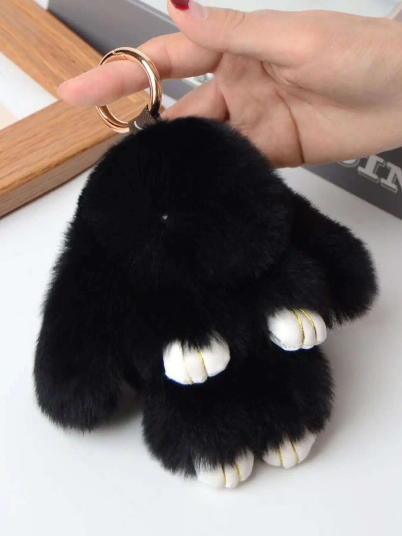 Handmade Cute Adorable Knitted Bunny Plush Keychain, Fluffy Bunny Keychain for Car, Bag, Phone, Ideal Gift for Holidays & Birthdays, Keychain Series, Keychain Accessory