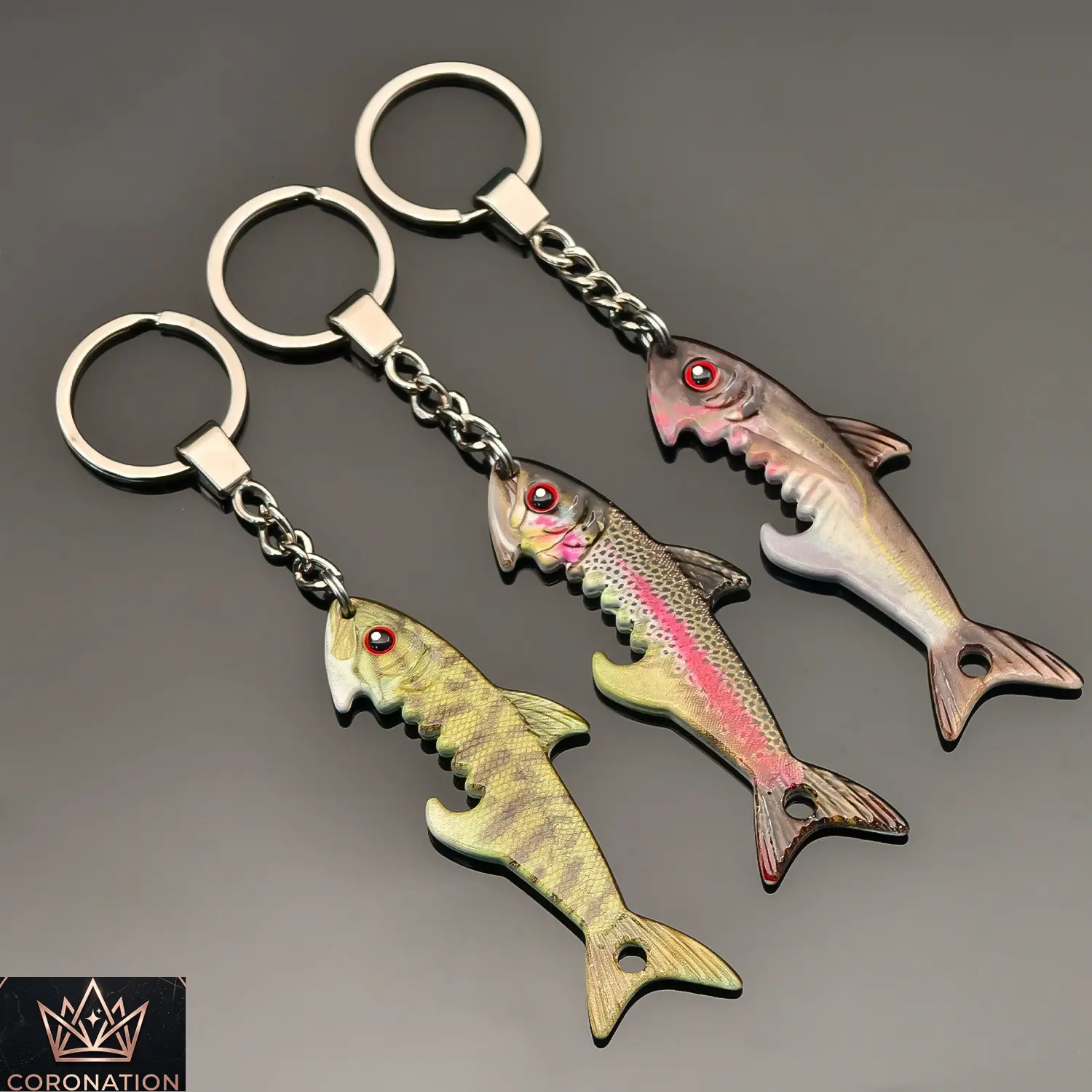 Rainbow Trout Bottle Opener Keychain, Viral Aesthetic Fish Keychain, Durable Metal EDC Fishing Accessory, Fish Shaped Beer Opener, Camping & Lake Trip Essential, Cool Gift for Fishermen, Dad, Husband, Outdoor Lovers