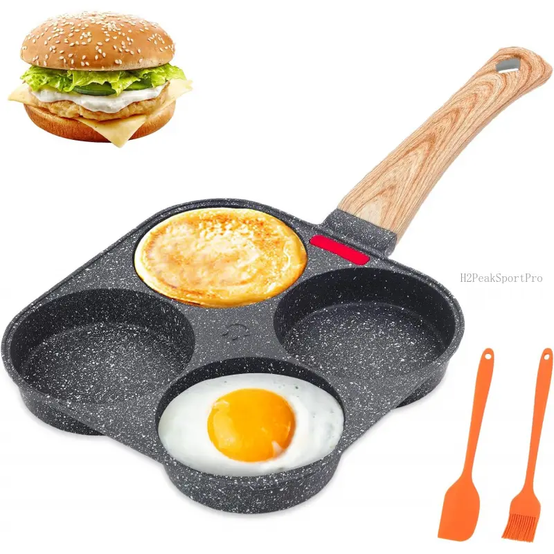 Egg Pan Nonstick, 4 Cups Healthy Omelette Pan, Breakfast Omelette Skillet for Fried Eggs Cooker, Pancakes, Suitable for Gas Stove & Induction CookwareH2PeakSportPro