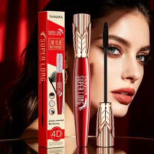4D Waterproof Crown Mascara, Long-Lasting Volumizing Effect, Fiber Formula, Suitable for All Skin Types, Natural Curl and Fullness