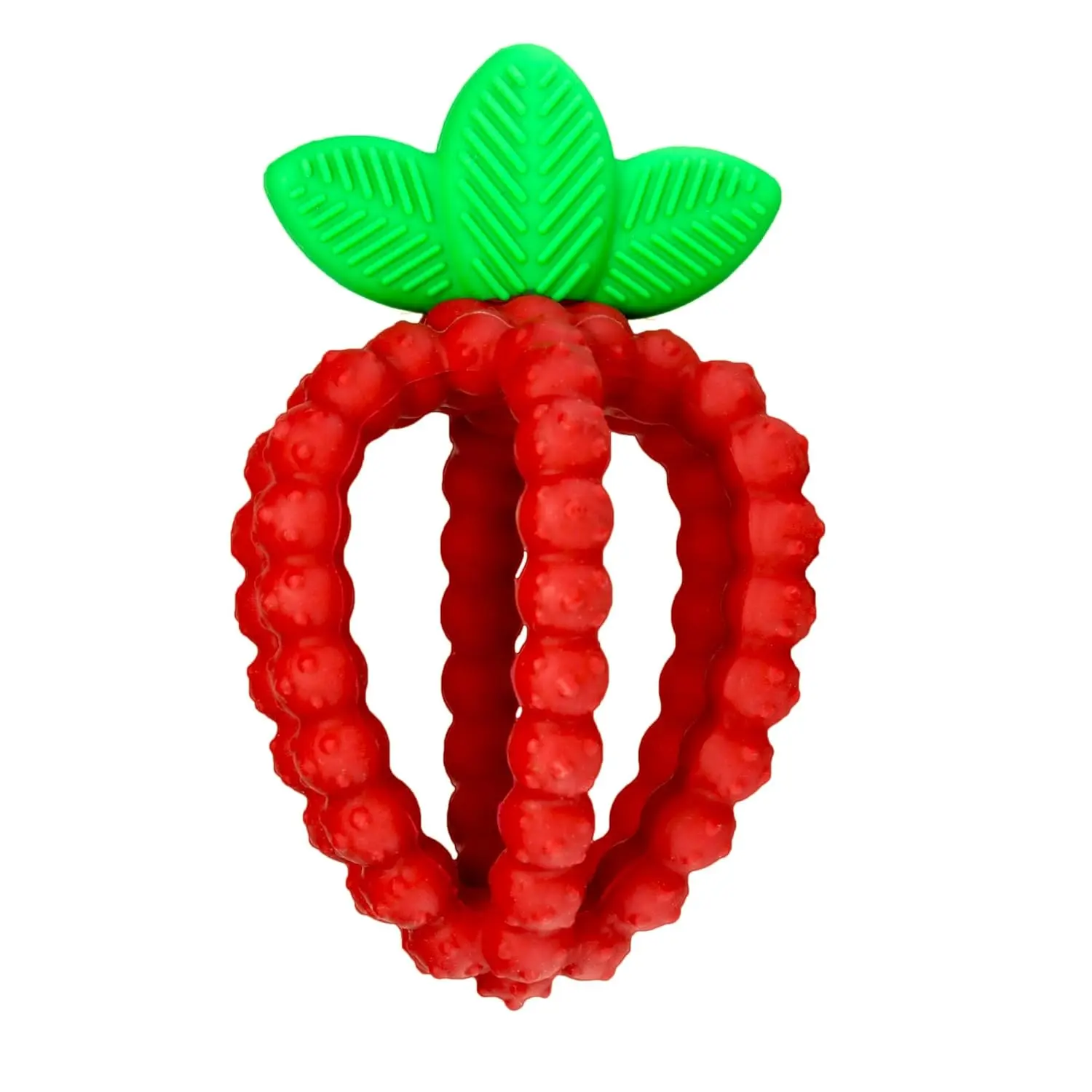 Silicone Baby Teething Toy – Sensory Toy with Textured BerryBumps  Teething Relief, Easy-to-Hold Fruit Shape, BPA-Free, Soothes Front & Back Teeth – Gift  Babies, 3 Months+, Red