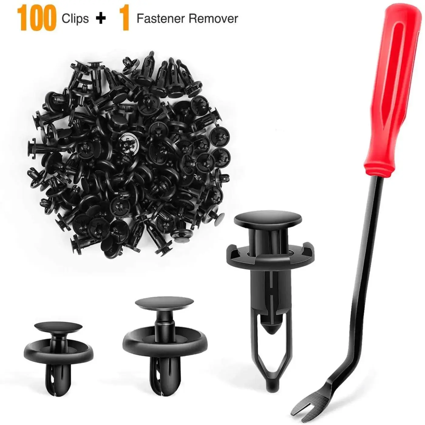 Nilight 100-Pcs Reusable Auto Push Retainer Clips Kit - Auto Repair Tools with 2 Sizes (7mm, 9mm), Better Design, Easy Install, Secure Hold for Toyota, GM, Pontiac Vibe