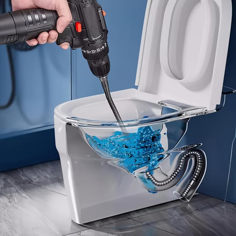 Electric Drain Cleaner 5m/196.85 Inch, Pipe Cleaning Spring, Sewer & Toilet Floor Drain Cleaner, Integrated Head Design, Drain Auger