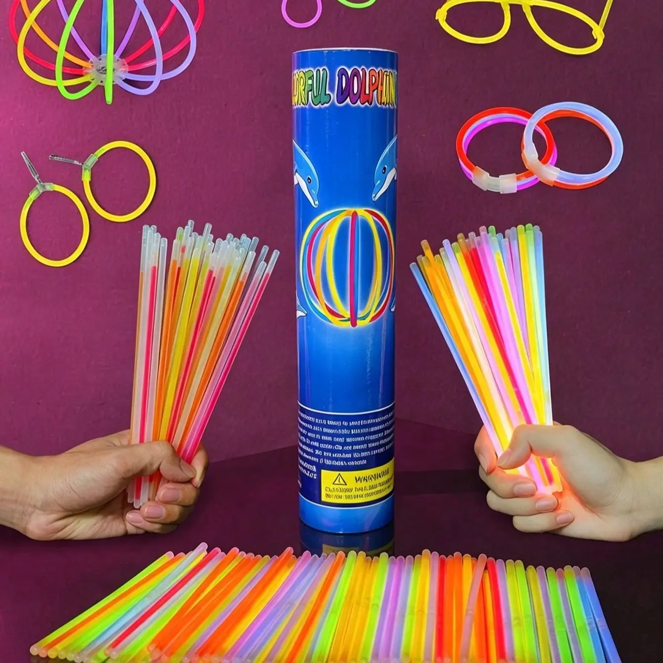 Glow Stick Party Gift Set, 100pcs Glowing Sticks, Glow Necklace, Flower Ball, Glasses, Bracelet Connectors, Halloween, Christmas Decor