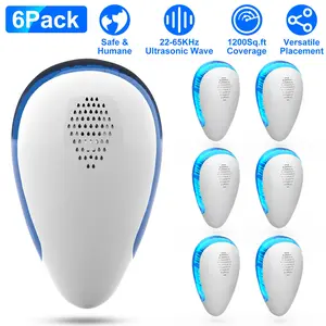 6 Pack Ultrasonic Pest Repeller Indoor Plug In Bug Repellent Mosquito Spider Ant Roaches Mice Control for Bedroom Garage Warehouse Office,summervibes