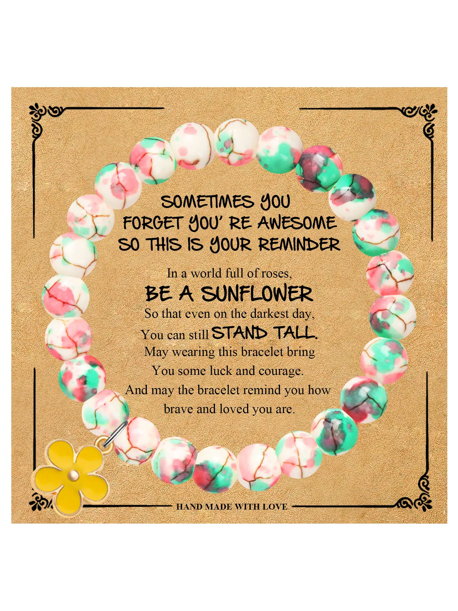 Sunflower Style Friendship Bracelet for Women, Perfect Gift for Best Friends and Family, Durable Elastic Design for Any Occasion