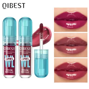 QIBEST moisturized mirror lip glaze, long-lasting color rendering, not easy to fade, film-forming water-light-sensitive Dudu mirror lip glaze