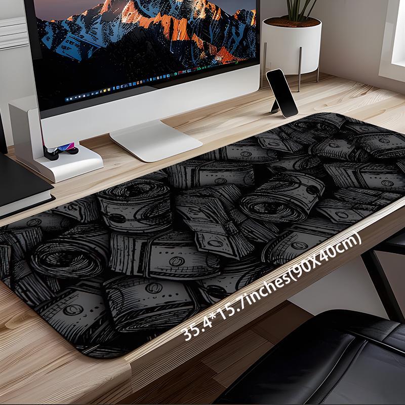 Money Pattern Desk Mat, Large Gaming Mouse Pad, Aesthetic Desktop Protection Pad, Non-Slip Work Mat, Suitable for Laptop & Desktop Computer Games, Desktop Accessory
