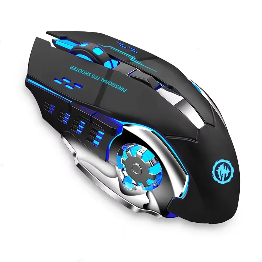 2.4G Dual Mode Backlit RGB Wireless Gaming Mouse - Rechargeable, Ergonomic, Adjustable Bluetooth USB Mechanical Mouse for PC, Laptops, Tablets