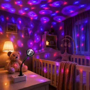 Portable USB Magic Ball Ambient Light, LED Atmosphere Lights, Colorful Projection Night Lamp, Ideal for Baby Room Decor, Christmas Halloween Gift