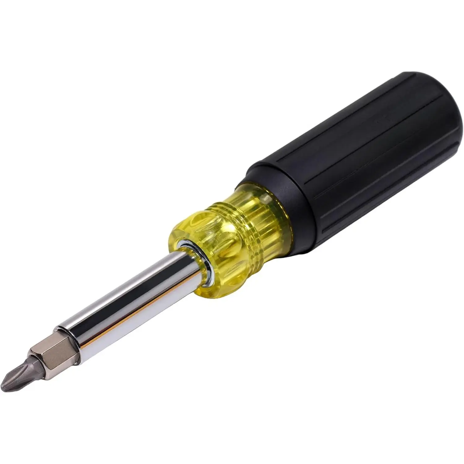 11-in-1 Mechanics Tools Screwdriver-Nut Driver Set, 8 Bits (Phillips, Slotted, Torx, Square), 3 Nut Driver Sizes, Cushion Grip Handle