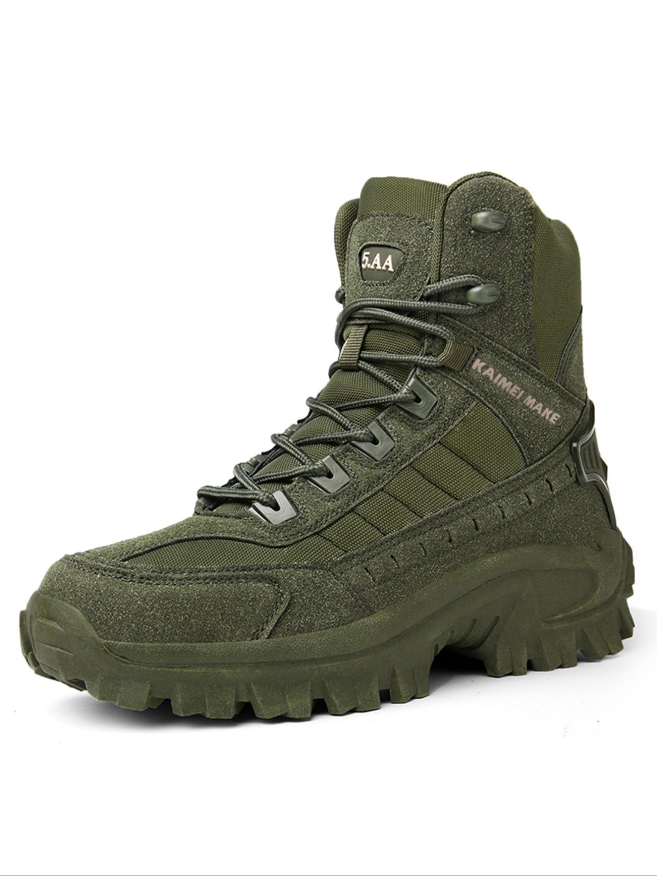 Men's Lace Up Front Tactical Lightweight Waterproof Hiking Boots, Casual Shoes, Fashionable Anti-slip & Wear-resistant Boots for Daily Wear