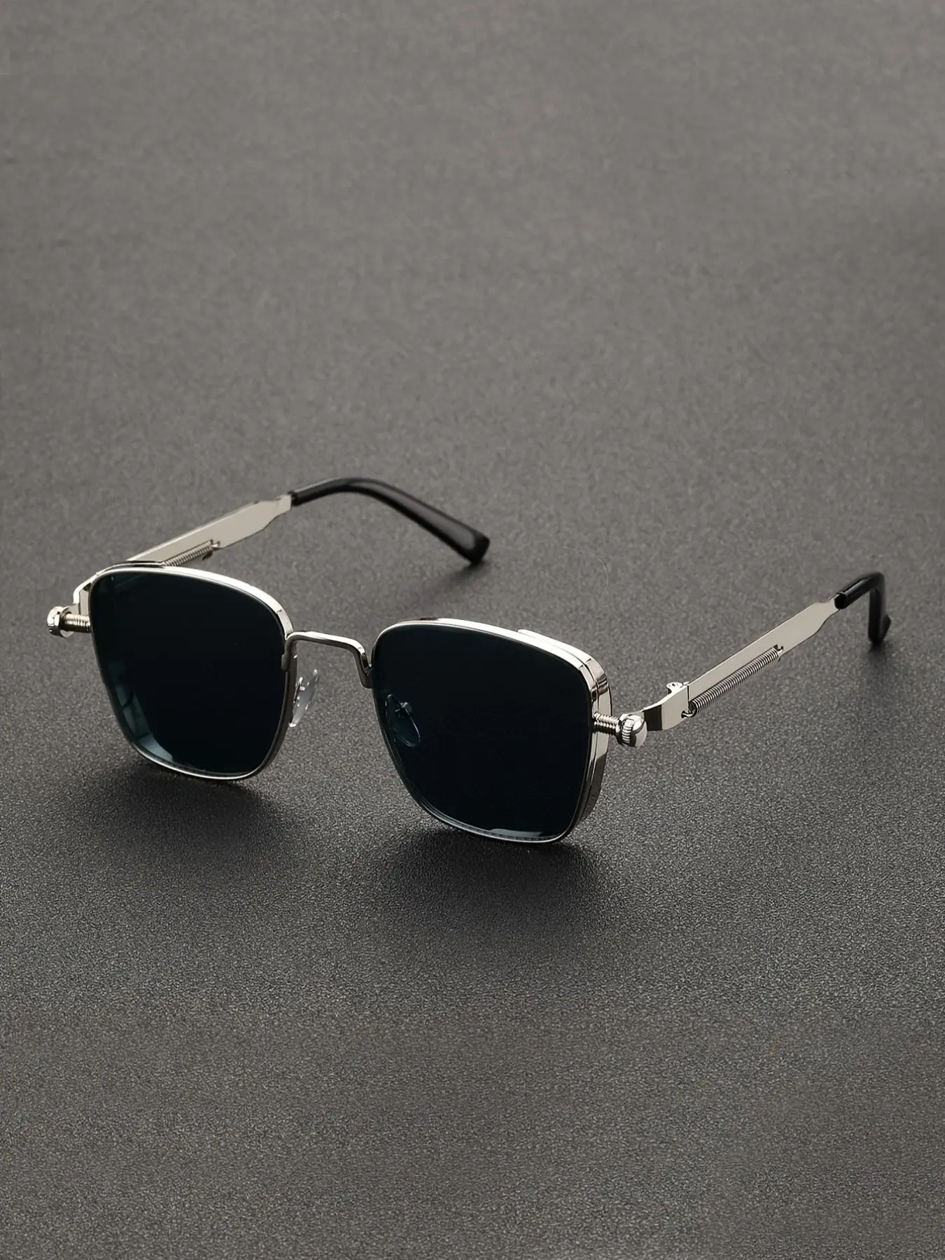 Vintage Square Steam Punk Metal Sunglasses, Unisex Uv400 Protection, Ideal for Outdoor Activities, Gifts, Photography Props