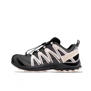 2026 latest model gray-black-pink breathable hiking shoes, suitable for outdoor trekking, men's and women's sports, and casual running