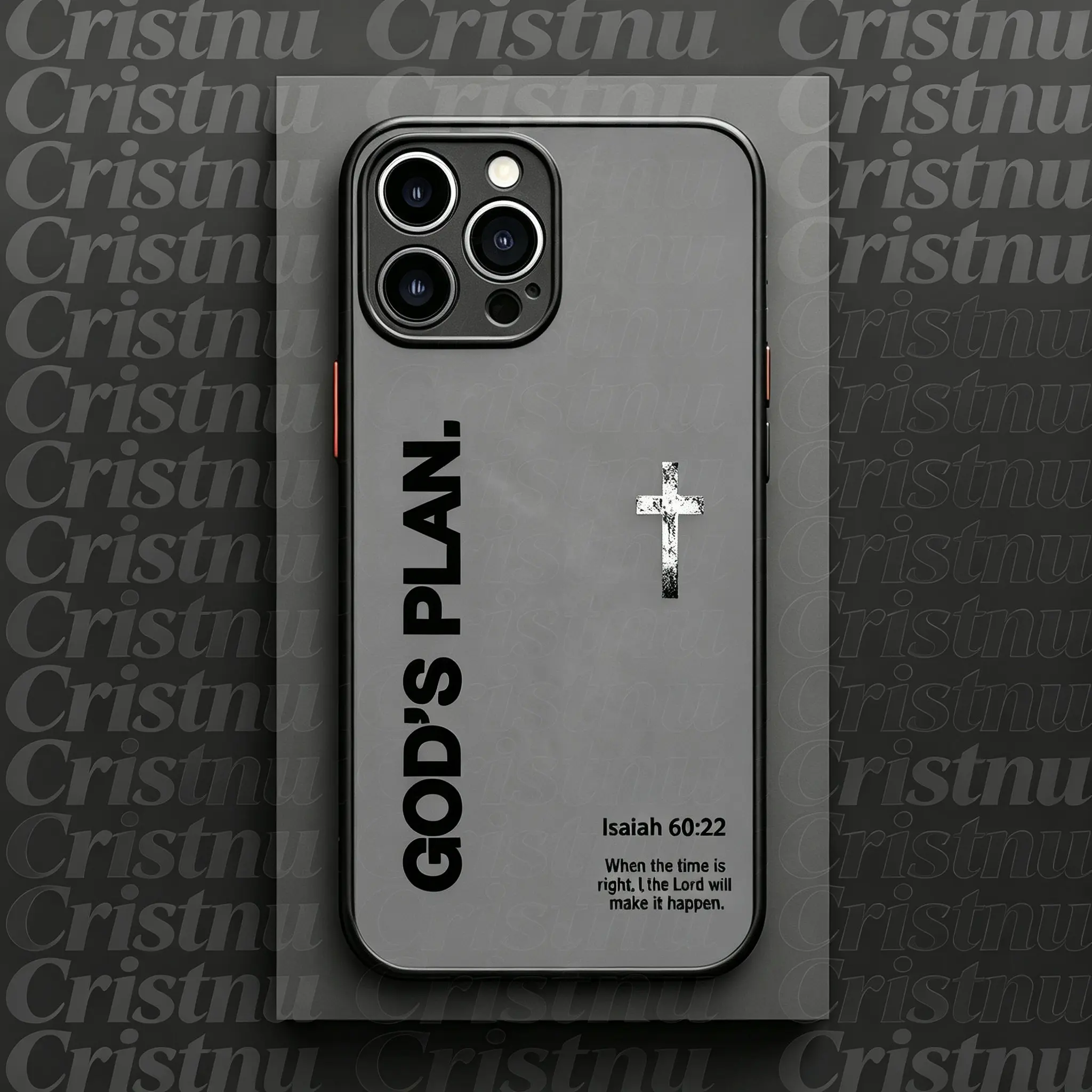 "God's Plan" Isaiah 60:22 Bible Quote Cross Print Phone Case - Luxury Shockproof Multi-Model Cover for iPhone 17/16/15/14/13/12/11 Pro Max & Samsung S25 Mobile Phone Accessories