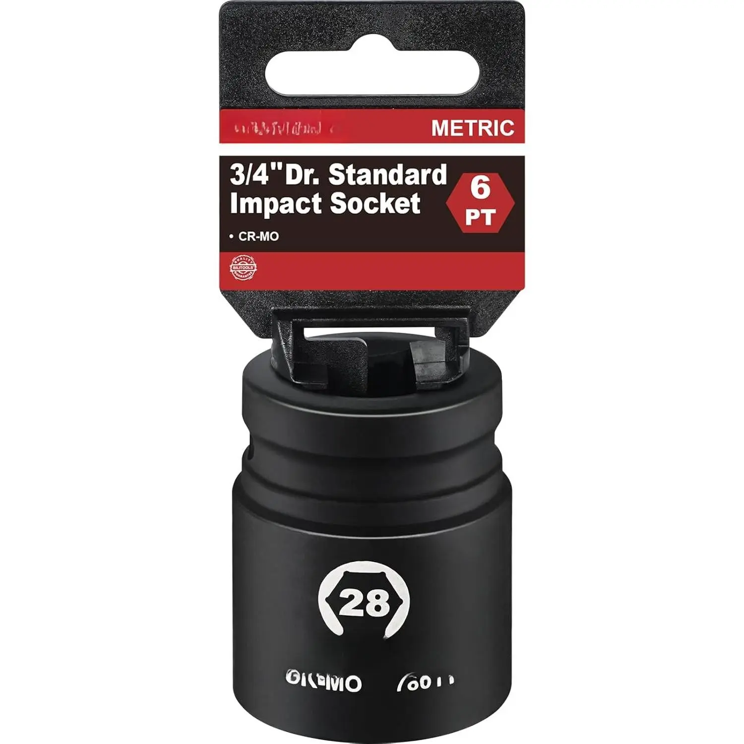 3/4" Drive Deep  Socket 28mm, Metric, CR-MO Steel, 6 Pt.  Grade Heavy Duty Large Axle Nut Socket