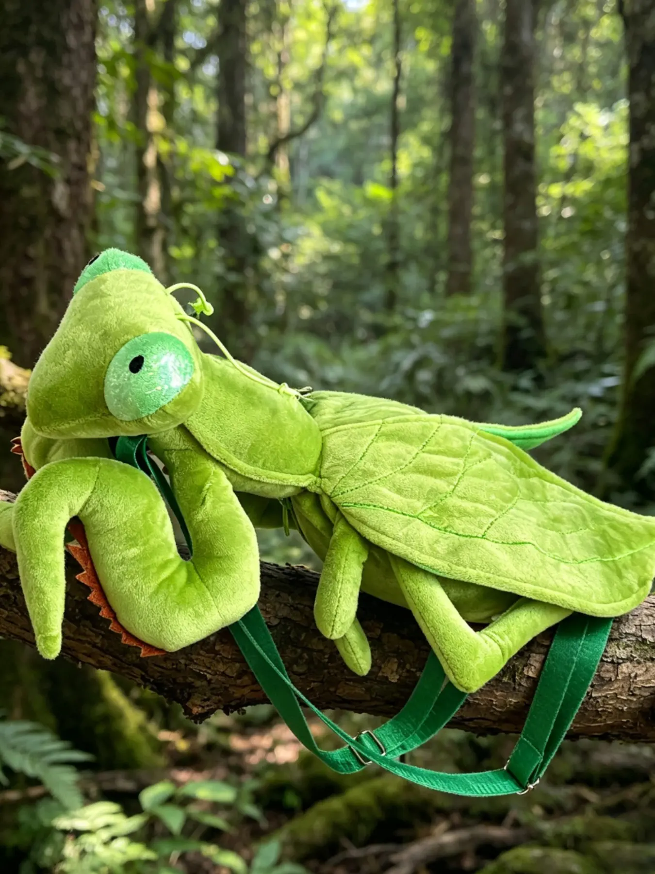 Mantis Casual Backpack Unisex Plush Cartoon Bag, Cute Insect Design, Perfect for Birthday Parties, Daily Commute, Back-To-School Gift
