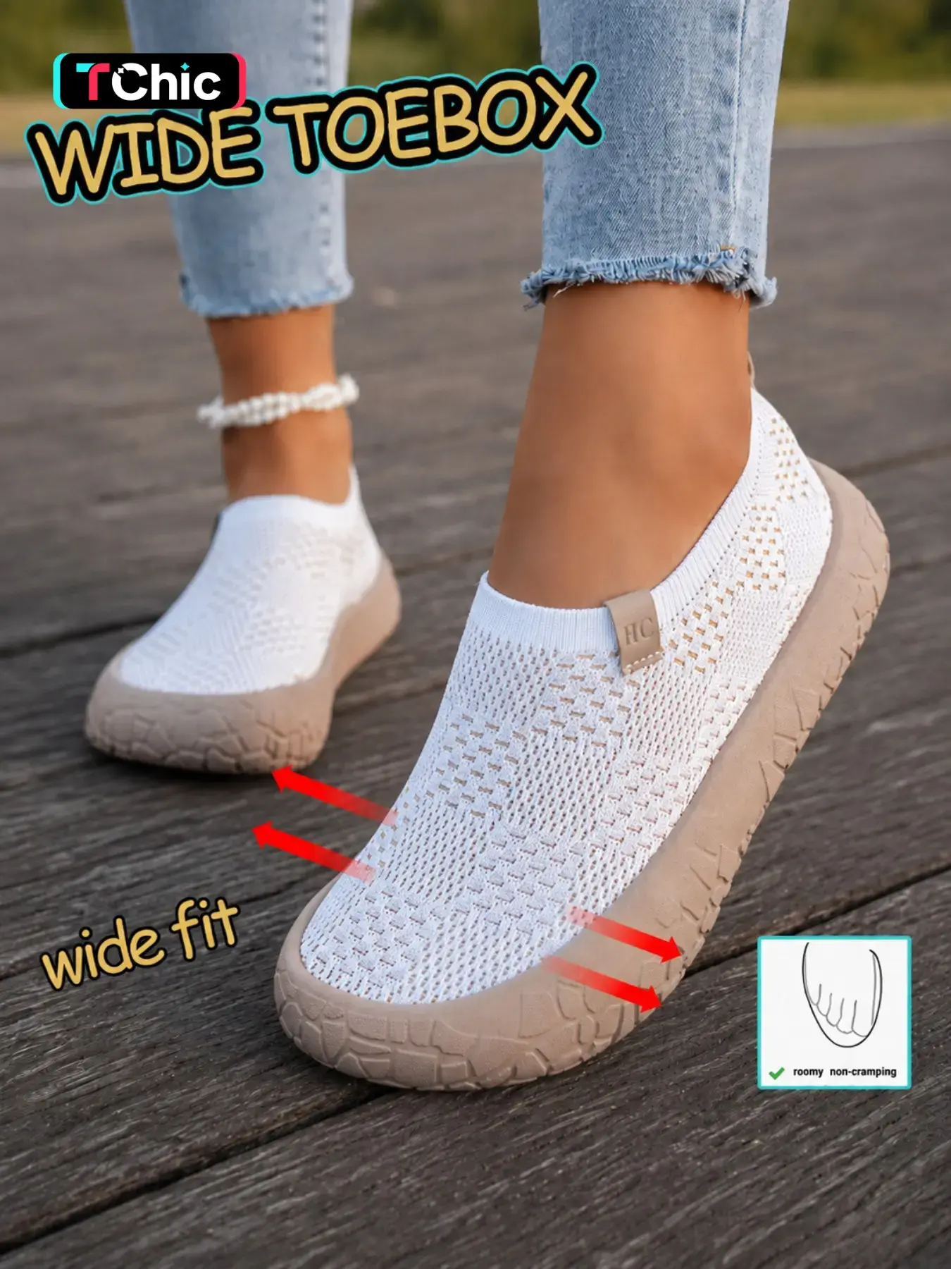 Women's Boho Style Breathable Knit Casual Walking Shoes, Comfortable Wide Fit Flat Shoes, Casual Fall Shoes, Casual Fashion Shoes, Ideal for Daily Wear and Commuting