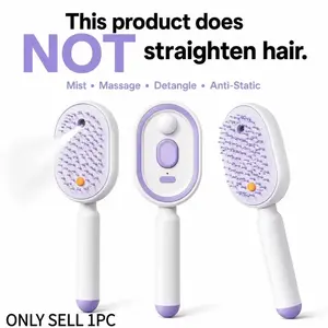 Not straightened Electric Spray Air Cushion Massage Comb, Self-Cleaning Anti-Tangle Hair Brush, Anti-Static Volumizing Scalp Massage Brush for Dry Frizzy Hair Care, No Essential Oil Included