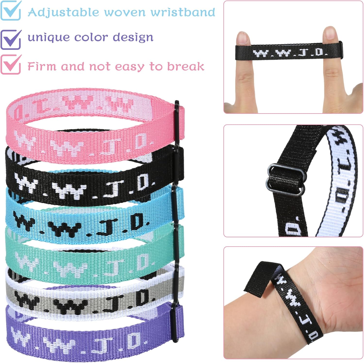 6count WWJD Bracelet for Women Men, Christian Gifts Wristbands, WWJD Rubber Bracelets - What Would Jesus Do Silicone Bracelet