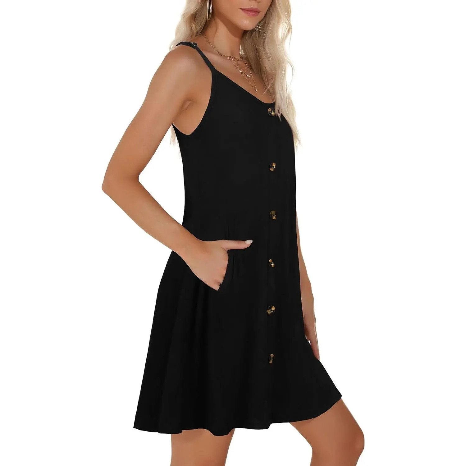 Summer Dresses for Women Spaghetti Strap Button Down Casual Sundress Beach Cover Up Dress with Pockets 2026 Summer Dresses for Women Spaghetti Strap Button Down Casual Sundress Beach Cover Up Dress with Pockets 2026