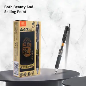 Zhencai A47 Gold Edition Click Ballpoint Pen, 12-Pack, 0.5mm Smooth Writing, Office & Student Use, Ideal for Note-Taking & Signatures