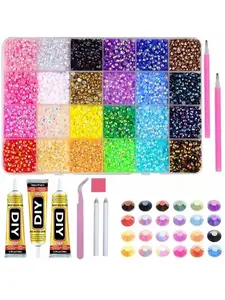 10-Piece Jelly Rhinestones Set, Multicolor Resin Flat Gems for Diamond Painting, DIY Diamond Art Tool, DIY Craft Kit, DIY Kits for Crafts, Books, Shoes
