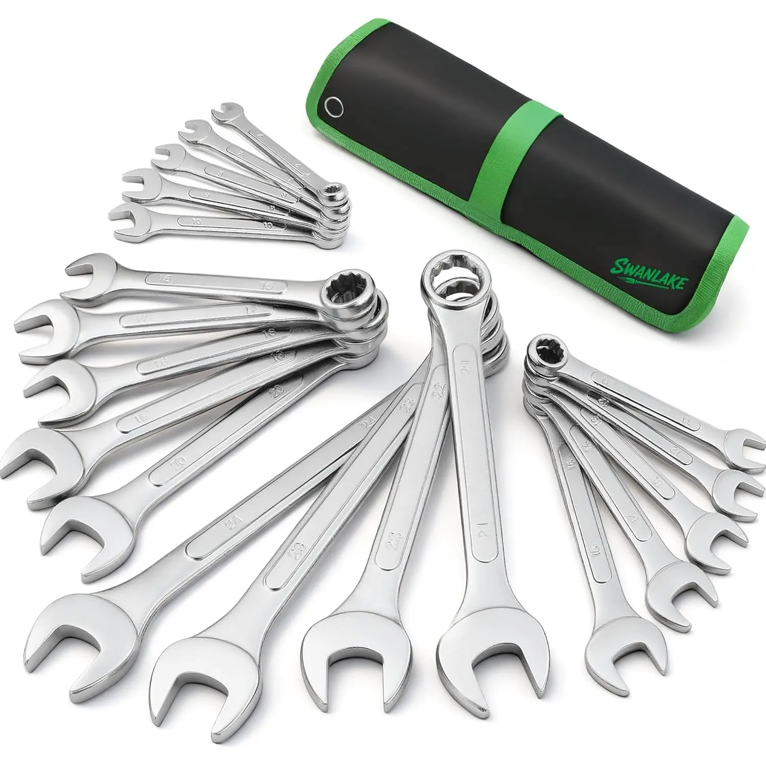 1 Metric Combination Wrench Set, 6-24mm Standard Spanner Wrench Set, Mechanic Tool Sets with Rolling, Open End Wrenches for,, Workshop, Auto Repairs