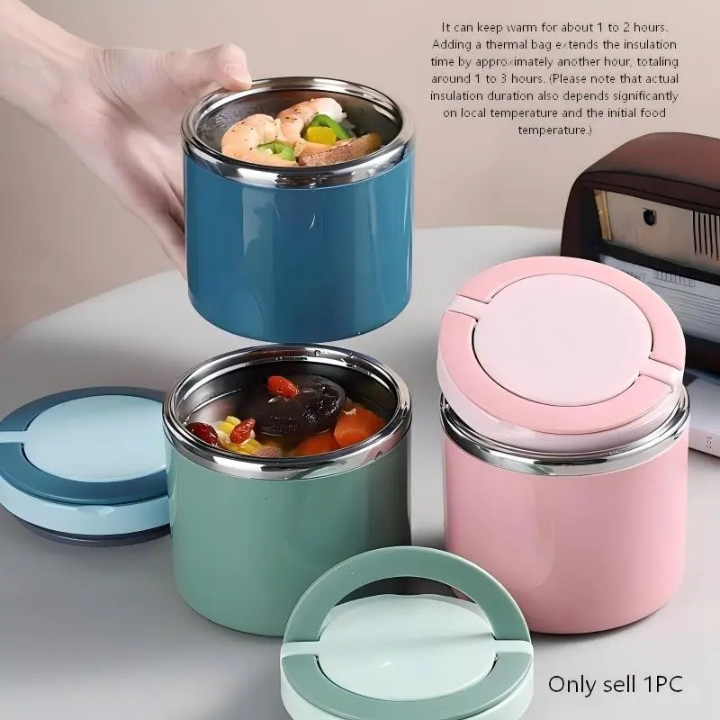 Stainless Steel Lunch Thermos Bottle and Lunch Box, 630ml Insulated Lunch Containers, Thermal Lunch Boxes, Reusable Food Container, Ideal for Soup and Breakfast, Perfect for School, University and Office
