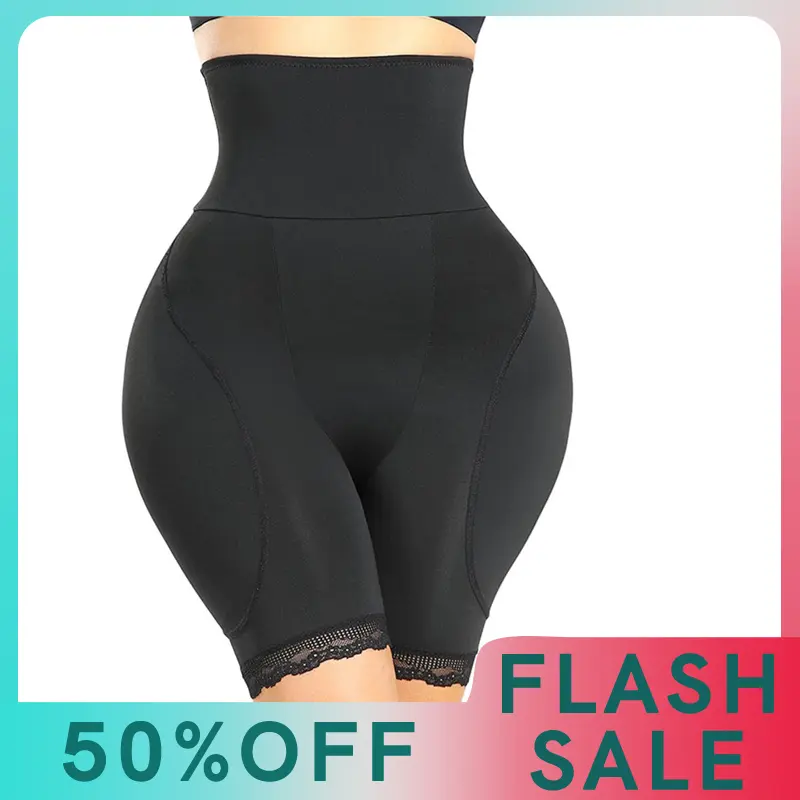 POP CLOSETS Women's Shapewear Control Padded Panties Hip Butt Enhancer for Women Butt Lifter Tummy Control Booty Shorts, Black, 2X-Large
