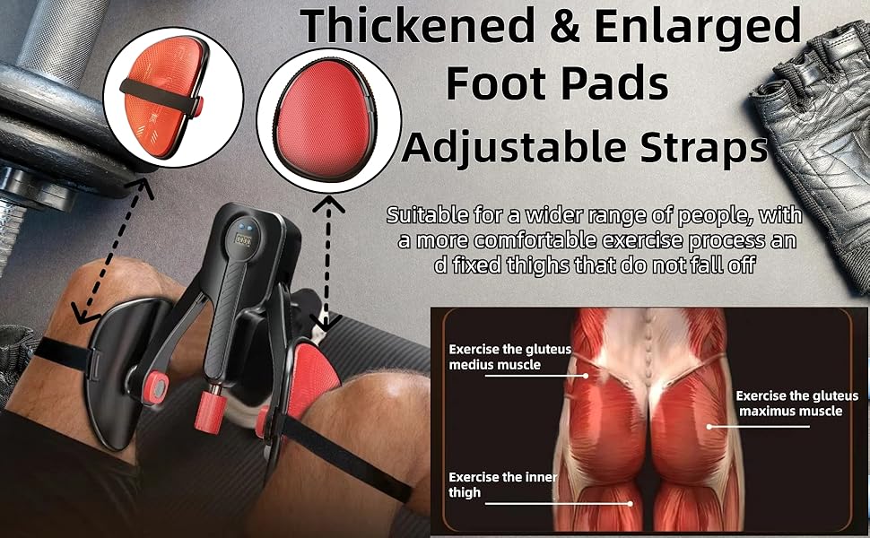 Exercise Thigh Trainer Adjustable Resistance 0-110 lbs, Pelvic Floor Exercise Devices with Leg Straps,Inner Thigh Exerciser for Women Men