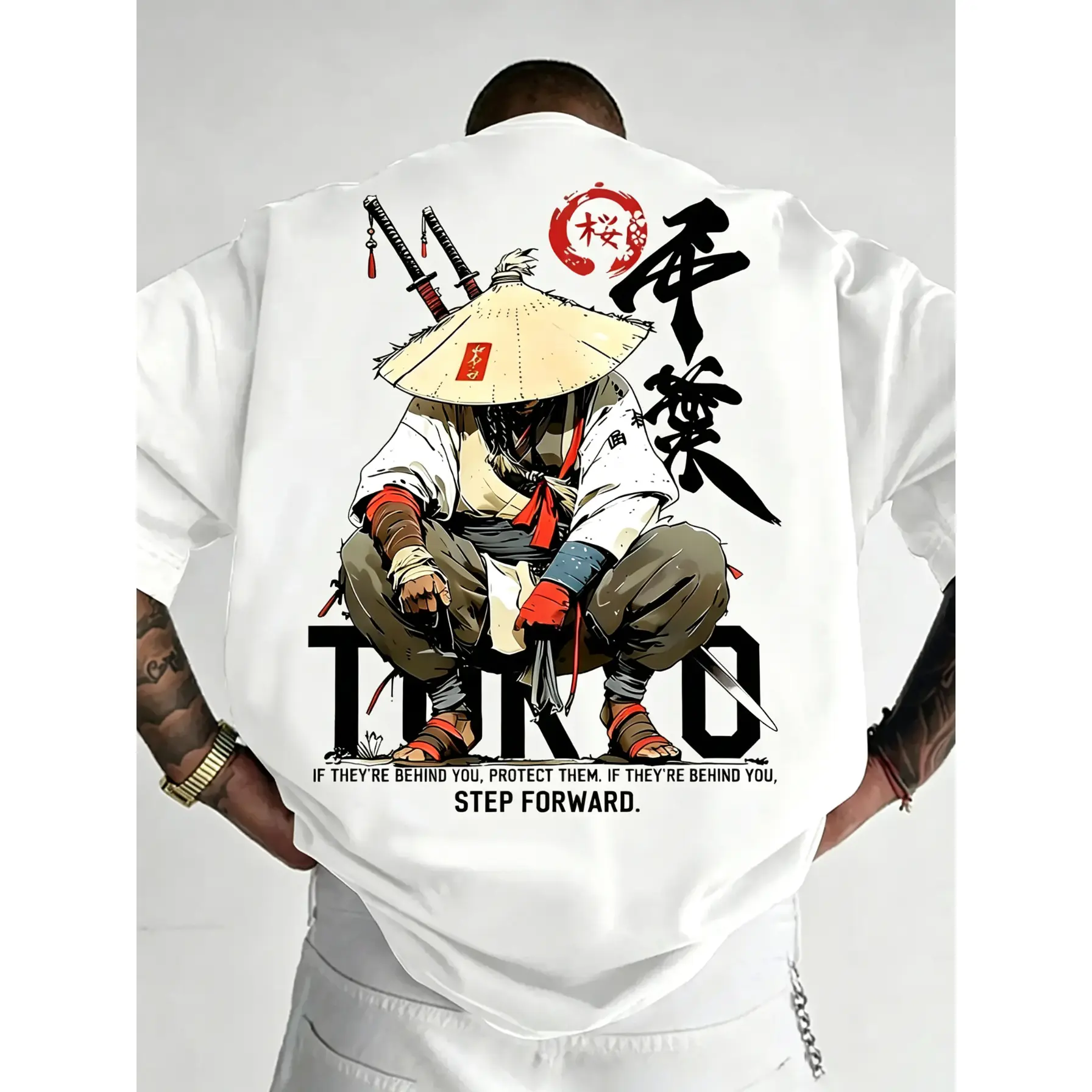 Men's Loose Fit Short Sleeve Tee, Vintage Japanese Samurai & Kanji Letter Print Casual T-shirt, Tokyo Oriental Art Streetwear Breathable Daily Tops # SamuraiPrintTee # JapaneseStreetStyle # OrientalGraphicTshirt # TokyoFashion # TikTokMadeMeBuyIt