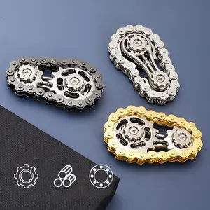 Chain gear fidget spinner, mechanical spinner, fidget chain spinner, stress-relieving toy, very suitable for office workers and students