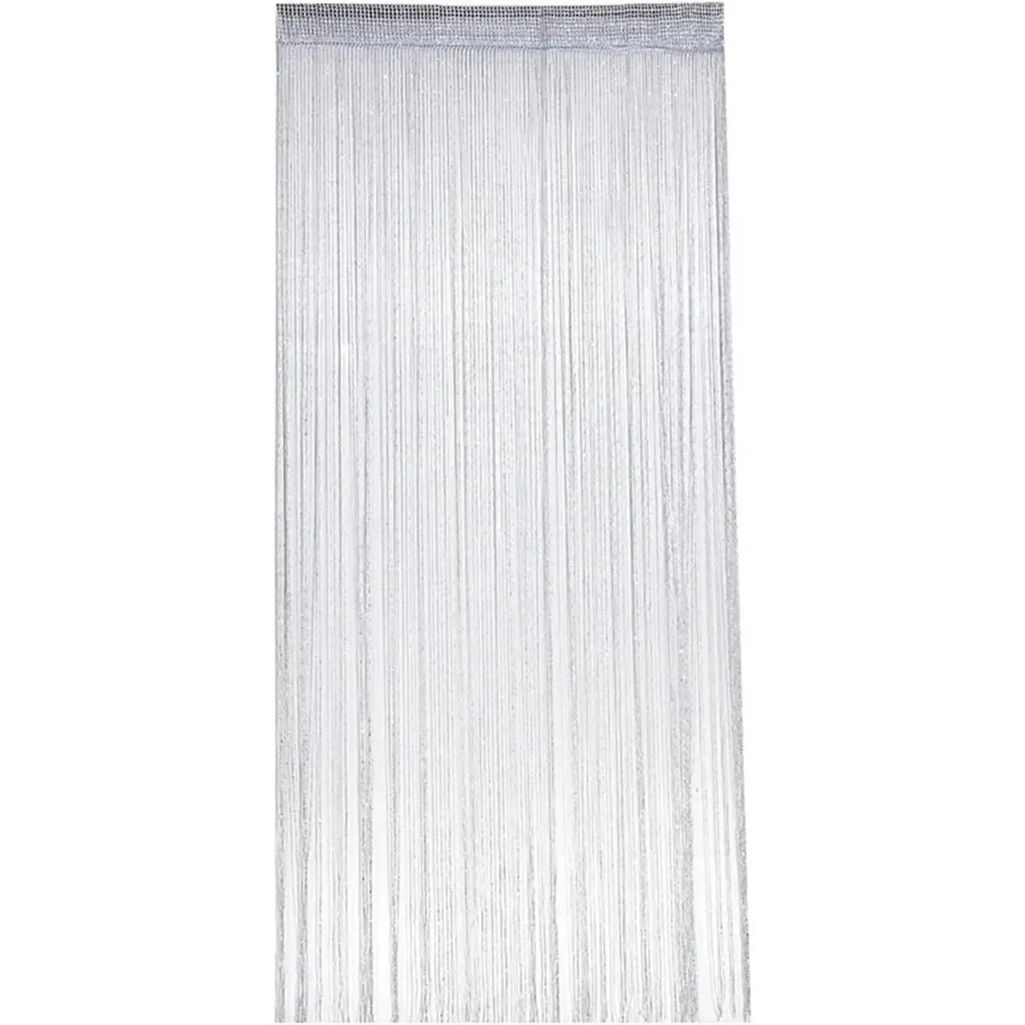 Silver Gray 200x95 cm Crystal Line Shiny Tassel String Room Divider - Cozy Decor, Practical, Aesthetically Pleasing, Elegant Privacy, Versatile Textile Soft Furnishing for Doors, Windows, 2 Metres, Bedroom
