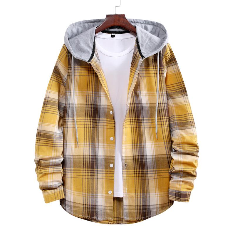 Men's Plaid Flannel Shirt with Hood and Button Front, Casual Long Sleeve Jacket for Teens and Boys, Lightweight and Comfortable, Perfect for Fall and Winter, Stylish Streetwear for Everyday Use Men's Plaid Flannel Shirt with Hood and Button Front, Casual Long Sleeve Jacket for Teens and Boys, Lightweight and Comfortable, Perfect for Fall and Winter, Stylish Streetwear for Everyday Use