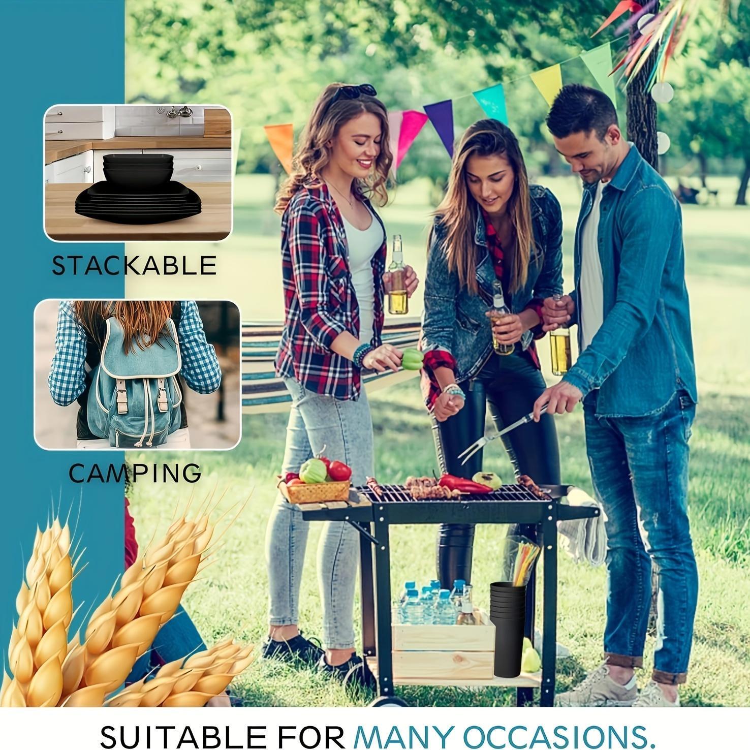 Solid Color Dinnerware Set, 16/32pcs/set Durable Dishwasher Microwave Safe Tableware Set, Dinner Sets, Includes Dinner Plates, Salad Plates, Snack Bowls, Tumblers, Dining Plate Set