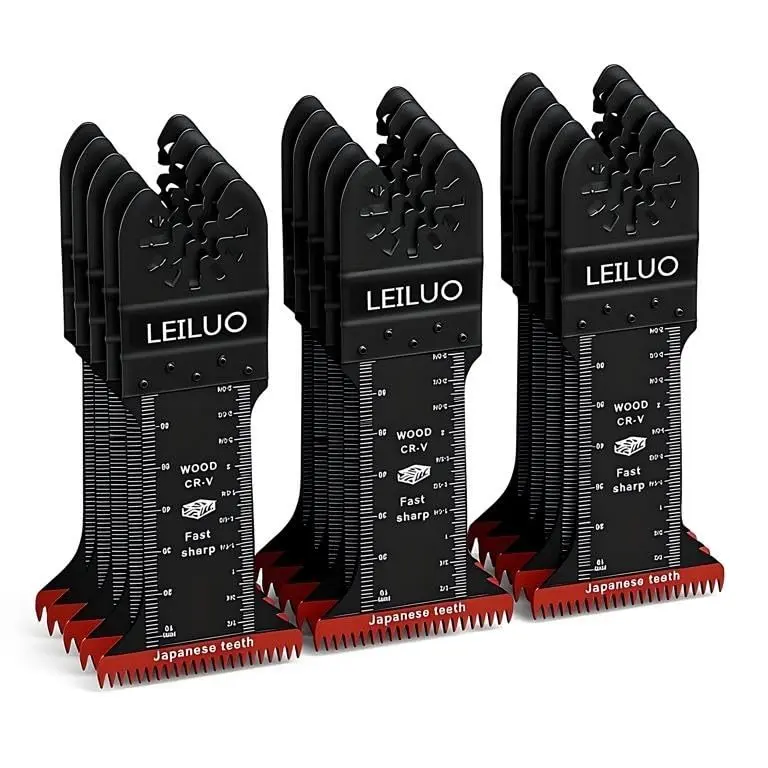 15Pcs 70mm-Long Japanese Teeth CRV Oscillating Saw Blade Set, Wood Cutting Accessory for DIY Woodworking, Compatible with Most Oscillating Tools, Wood Cutting Tool