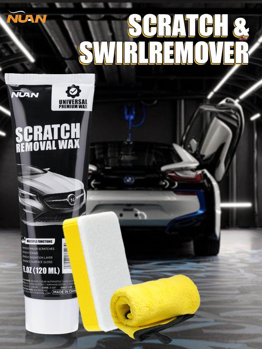 NUAN Car Scratch Repair Wax Paste, Scratch & Swirl Remover Polishing Compound, Restores Gloss & Clarity, Includes Applicator Pad & Towel — New Year Sale