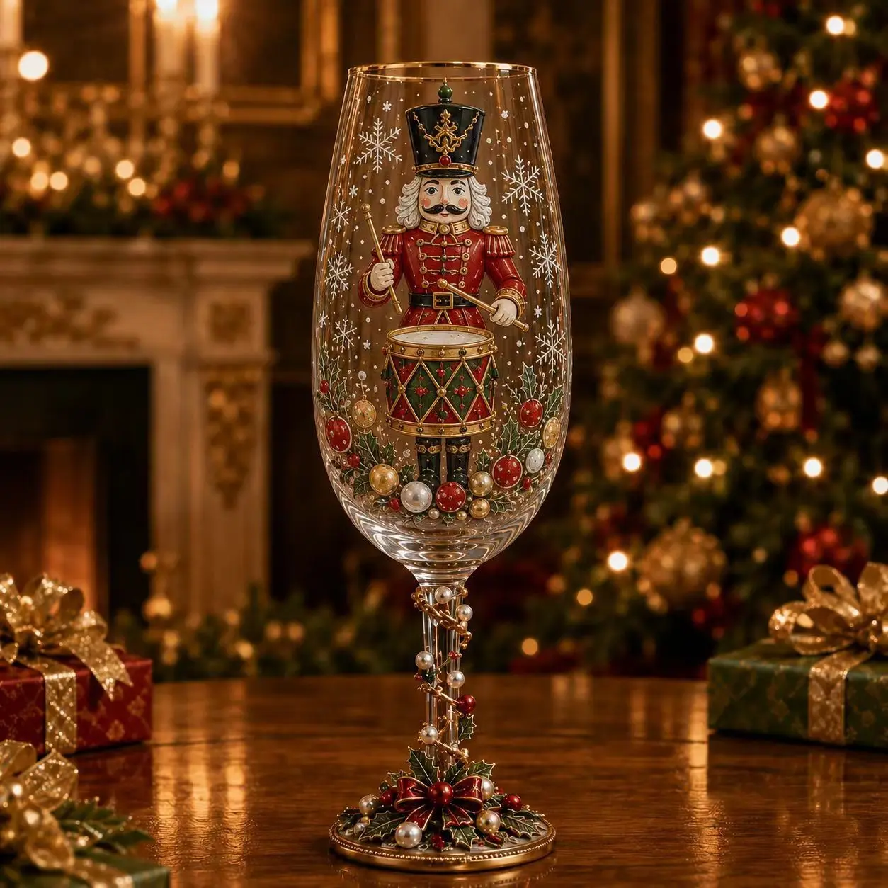 Nutcracker Christmas Cup, Festive Tableware for Holiday Parties, Decorative Water Glass, Home Gift, Christmas Dining Decoration, Drinkware