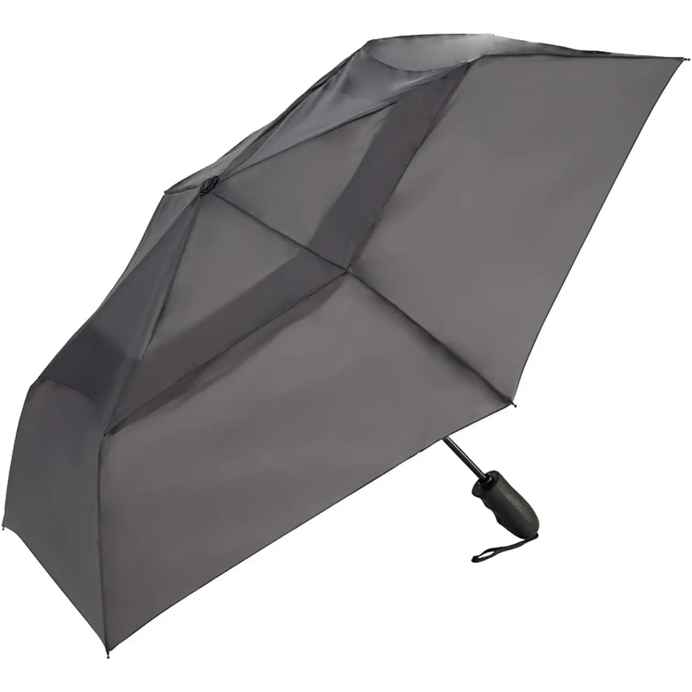Windjammer Automatic Vented Compact Folding Travel Umbrella - Charcoal, Rain, Wind