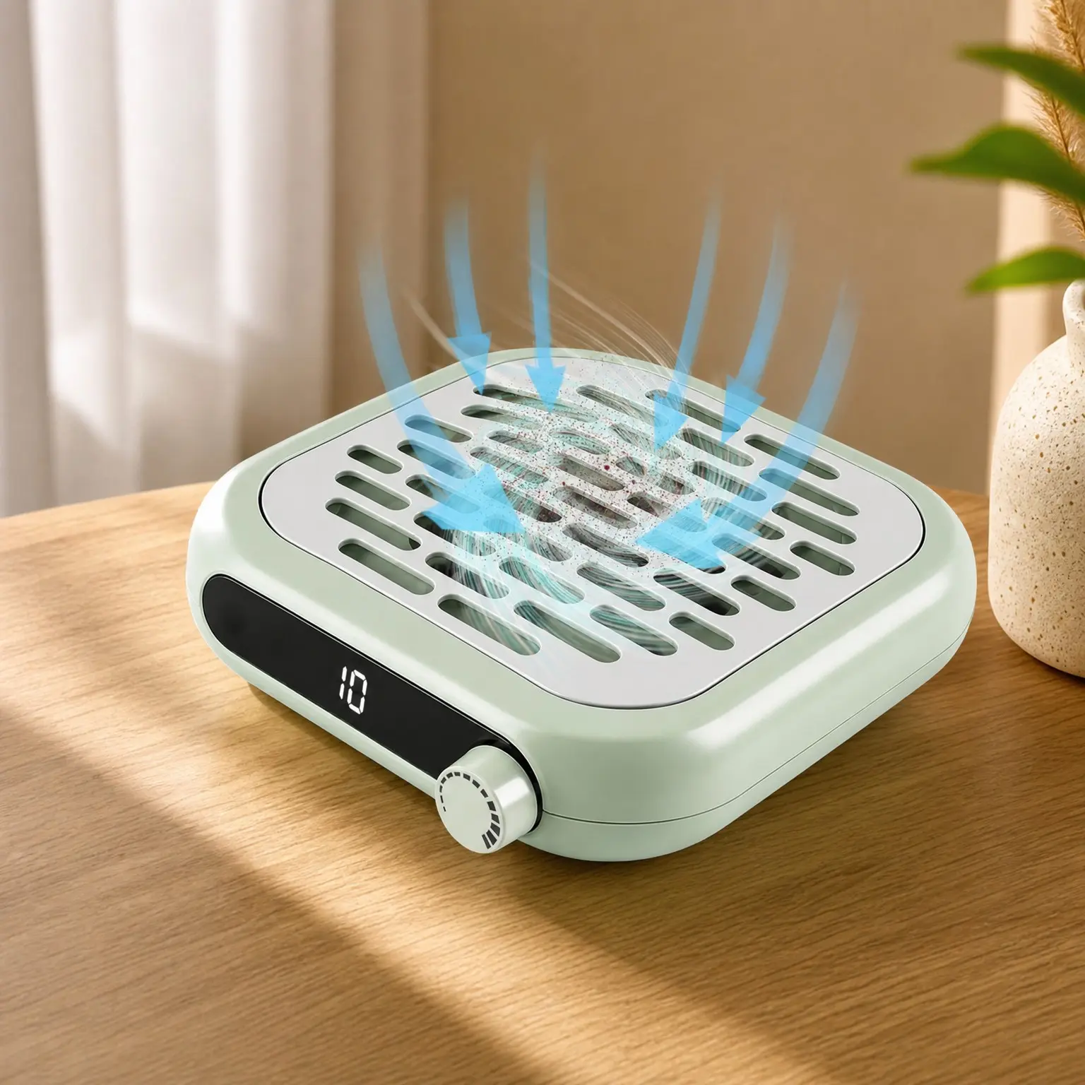 Mini Portable Nail Dust Collector with 6000RPM Powerful Suction, Pocket-Sized for Nail Salon Use, 30 Filters Included, GreenGift