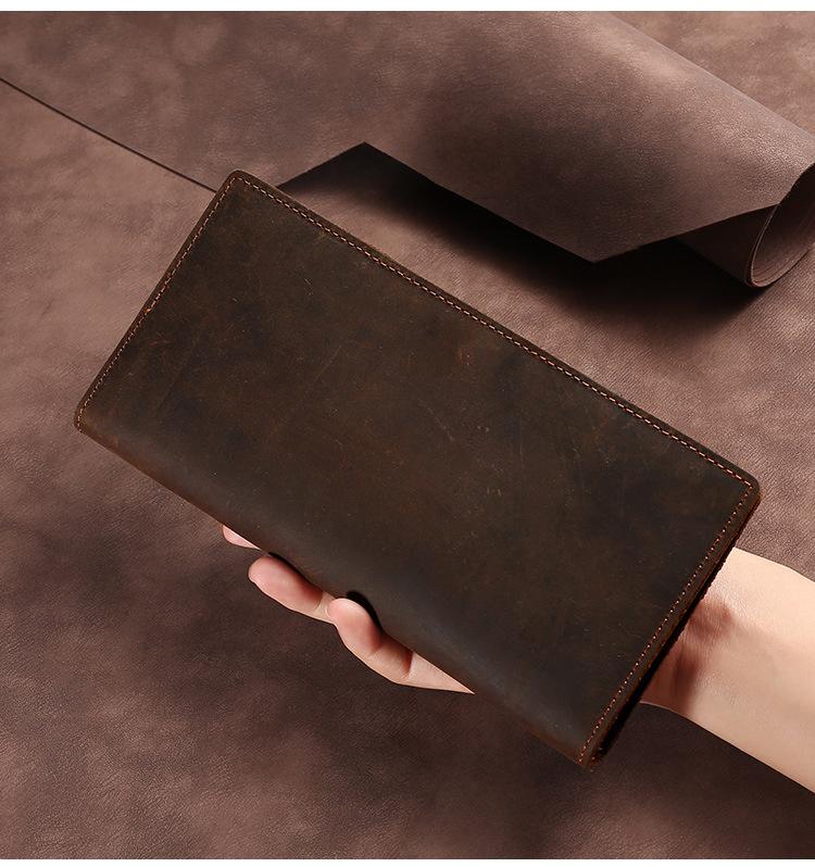 Unisex Vintage Genuine Leather Long Wallet, Exquisite Craftsmanship with Horsehide, Multi-functional and Portable for Greater Practicality
